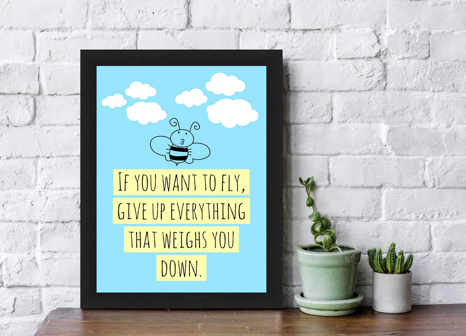 Interio Crafts Motivational Quotes Home Decor Inspirational Poster Office Decor Wall Poster With Frame(Frame Size: 13X10 Inches)